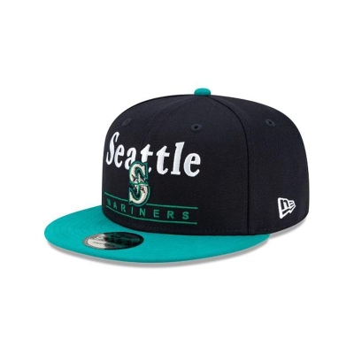 Blue Seattle Mariners Hat - New Era MLB Two Tone Retro 9FIFTY Snapback Caps USA6325791